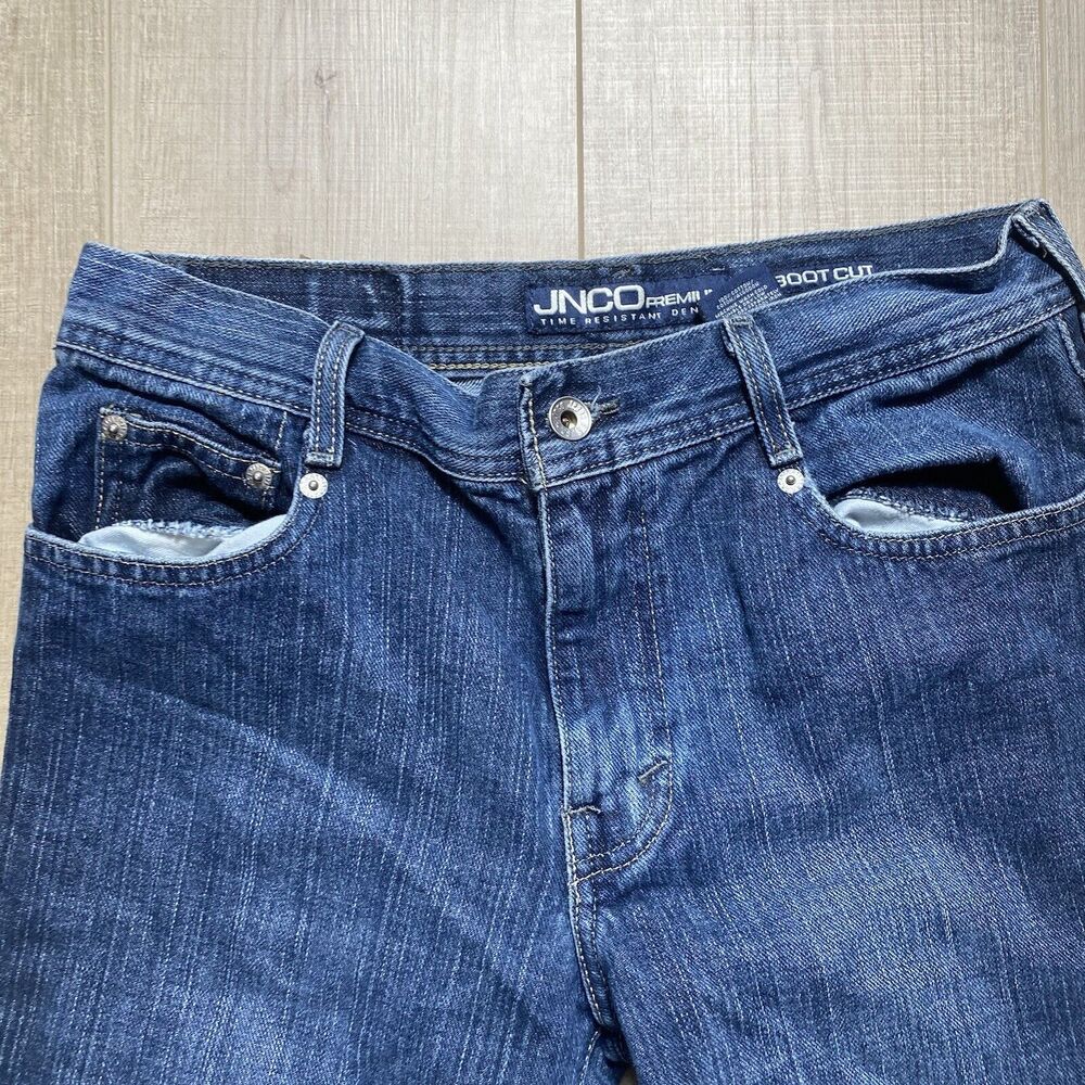 JNCO Premium Riley Women’s 16 32x32 Bootcut Jeans Low Rise Vintage Dark Wash - Picture 5 of 10